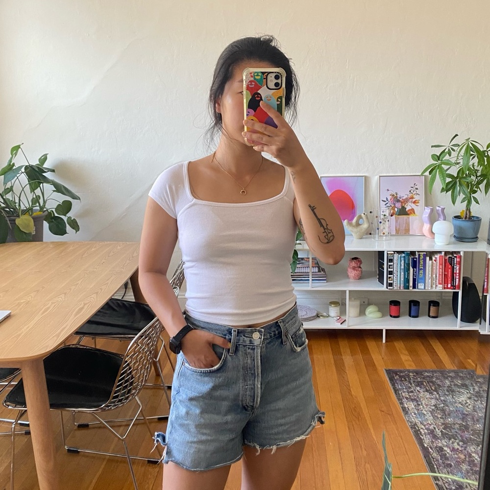 madewell brightside square neck top